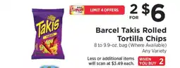 ShopRite Barcel Takis Rolled Tortilla Chips offer
