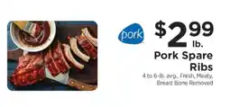 ShopRite Pork Spare Ribs offer