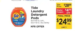 ShopRite Tide Laundry Detergent Pods offer