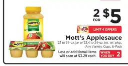 ShopRite Mott's Applesauce offer