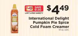 ShopRite International Delight Pumpkin Pie Spice Cold Foam Creamer offer