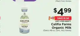 ShopRite Califia Farms Organic Milk offer