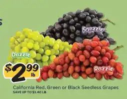 Winn Dixie California Red, Green or Black Seedless Grapes offer