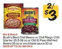 Winn Dixie Bush's Best Chili Beans or Old El Paso Refried Beans offer