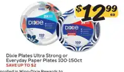 Winn Dixie Dixie Plates Ultra Strong or Everyday Paper Plates offer