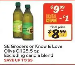 Winn Dixie SE Grocers or Know & Love Olive Oil offer