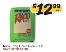 Winn Dixie Rico Long Grain Rice 20 lb offer