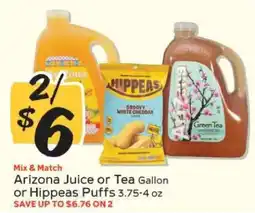 Winn Dixie Arizona Juice or Tea Gallon or Hippeas Puffs offer