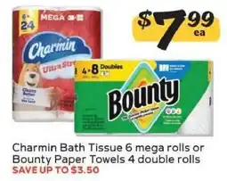 Winn Dixie Charmin Bath Tissue or Bounty Paper Towels offer