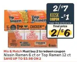 Winn Dixie Nissin Ramen 6 ct or Top Ramen 12 ct offer