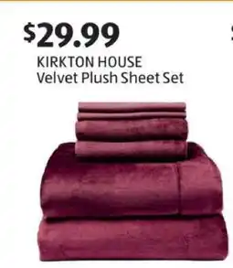 Aldi KIRKTON HOUSE Velvet Plush Sheet Set offer