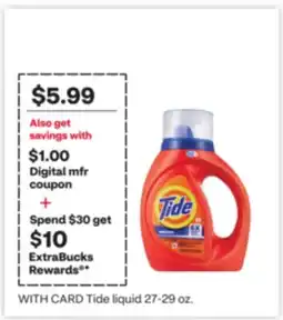 CVS Tide liquid 27-29 oz offer