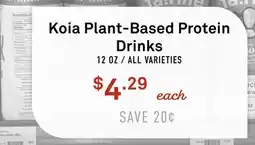 Standard Market Koia Plant-Based Protein Drinks offer
