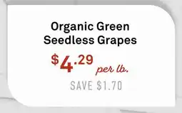 Standard Market Organic Green Seedless Grapes offer