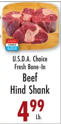 Garden Fresh Market U.S.D.A. Choice Fresh Bone-In Beef Hind Shank offer