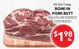 La Chiquita Food Market US Gov't Insp. BONE-IN PORK BUTT offer
