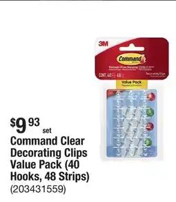 The Home Depot Command Clear Decorating Clips Value Pack (40 Hooks, 48 Strips) offer