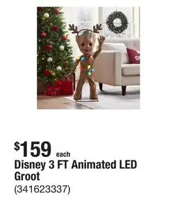 The Home Depot Disney 3 FT Animated LED Groot offer
