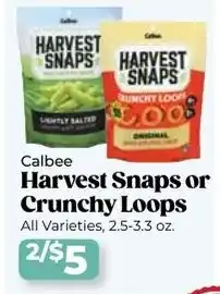 Roche Bros Calbee Harvest Snaps or Crunchy Loops offer