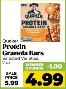 Roche Bros Quaker protein granola bars offer