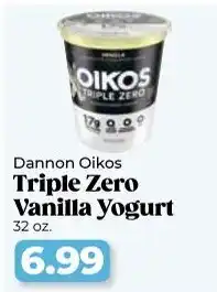 Roche Bros Dannon Oikos Triple Zero Vanilla Yogurt offer