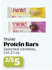 Roche Bros Think! Protein Bars offer