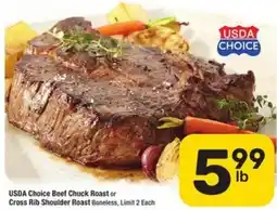 Randalls Usda Choice Beef Chuck Roast or Cross Rib Shoulder Roast Boneless offer