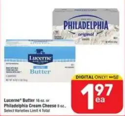Randalls Lucerne Butter or Philadelphia Cream Cheese offer