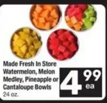 Randalls Watermelon, Melon Medley, Pineapple or Cantaloupe Bowls offer