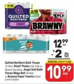 Randalls Quilted Northern Bath Tissue or Brawny Paper Towels offer