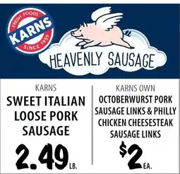 Karns Karns sweet italian loose pork sausage offer