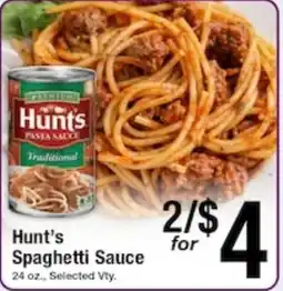 Harvest Foods Hunt's Spaghetti Sauce offer