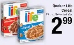 Harvest Foods Quaker Life Cereal offer