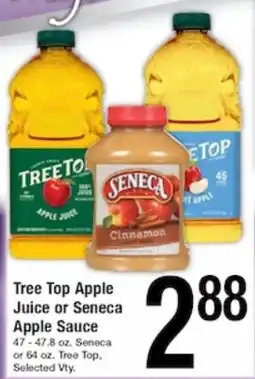 Harvest Foods Tree Top Apple Juice or Seneca Apple Sauce offer