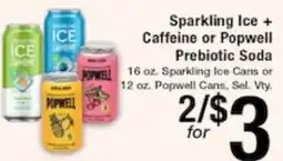 Harvest Foods Sparkling Ice + Caffeine or Popwell Prebiotic Soda offer