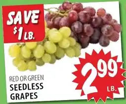 Karns Red or Green Seedless Grapes offer