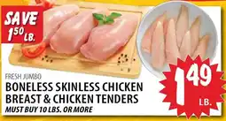 Karns Fresh jumbo boneless skinless chicken breast & chicken tenders offer