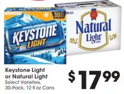 Gerbes Keystone Light or Natural Light offer