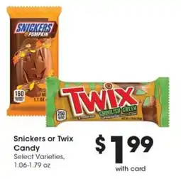 Gerbes Snickers or Twix Candy offer