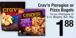 Harvest Foods Crav'n Pierogies or Pizza Bagels offer