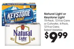 Gerbes Natural Light or Keystone Light offer