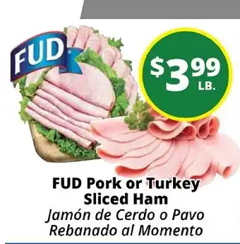 Fud pork or turkey sliced ham