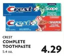 Reasors Crest complete toothpaste offer