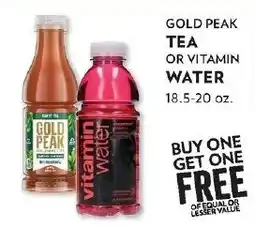 Reasors Gold Peak tea or vitamin water offer