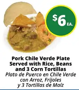 Rancho Markets Pork Chile Verde Plate offer