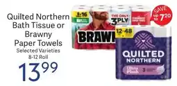Riesbeck Quilted Northern Bath Tissue or Brawny Paper Towels offer