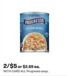 CVS Progresso chicken noodle soup offer