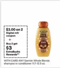 CVS Garnier Whole Blends shampoo or conditioner offer