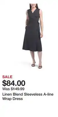 TJ Maxx Linen Blend Sleeveless A-line Wrap Dress offer