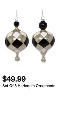 TJ Maxx Set Of 6 Harlequin Ornaments offer